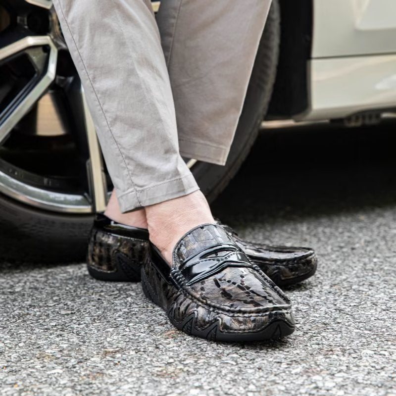 Loafers Herre Croc-mønster Elegante Slip On - Kaffe