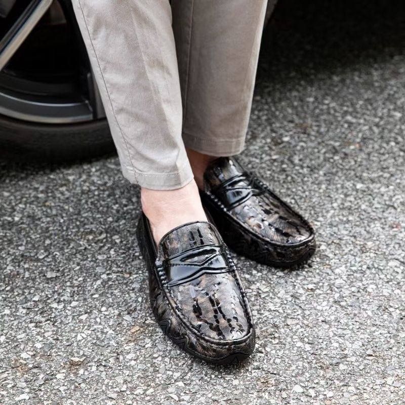 Loafers Herre Croc-mønster Elegante Slip On - Kaffe