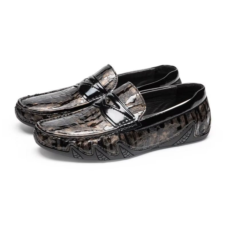 Loafers Herre Croc-mønster Elegante Slip On - Kaffe