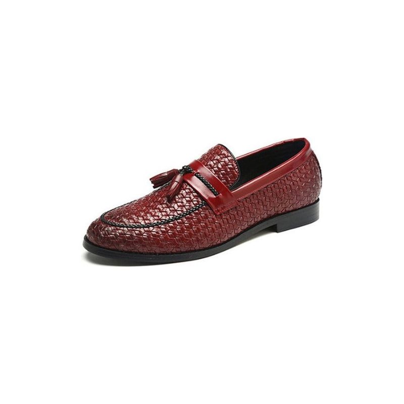 Loafers Herre Dusk Elegant Skinnspenne Bryllupssko - Rød