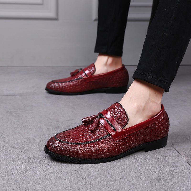 Loafers Herre Dusk Elegant Skinnspenne Bryllupssko - Rød