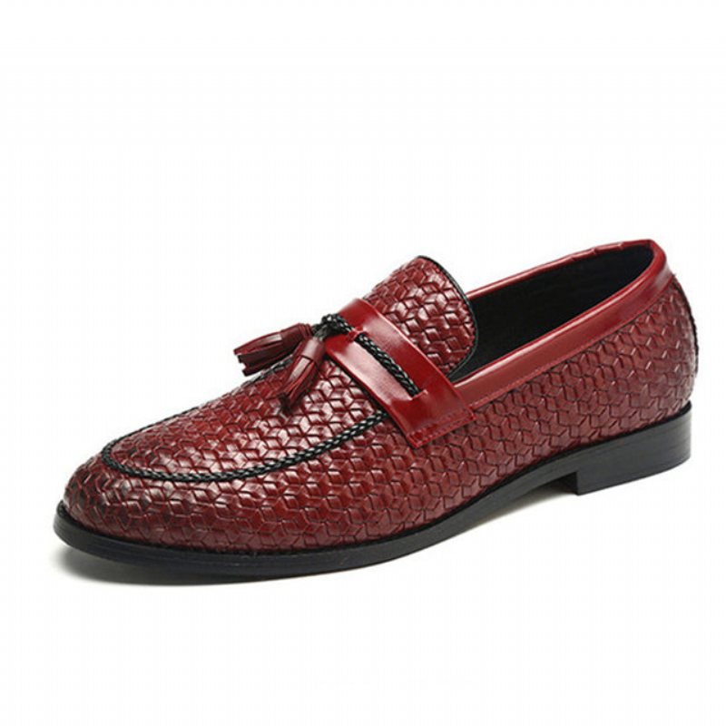 Loafers Herre Dusk Elegant Skinnspenne Bryllupssko - Rød