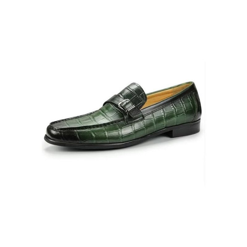 Loafers Herre Eksotisk Krokodilleskinn Metall Toe Slip-on