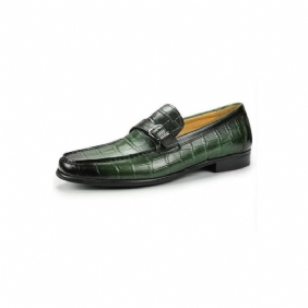 Loafers Herre Eksotisk Krokodilleskinn Metall Toe Slip-on