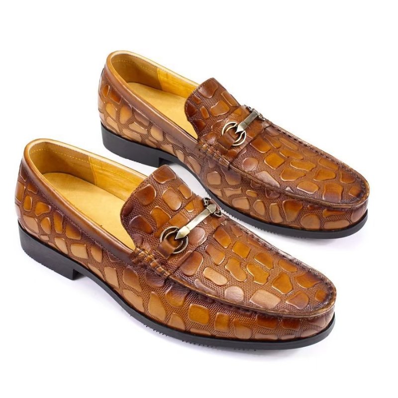 Loafers Herre Eksotisk Krokodilleskinn Stilig Slip On - Brun