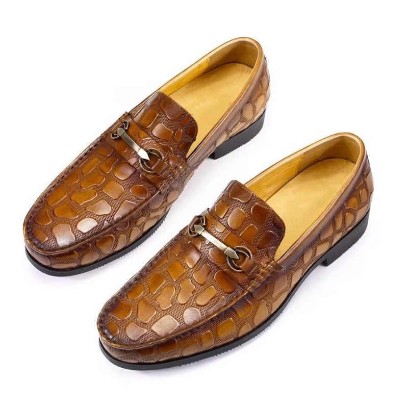 Loafers Herre Eksotisk Krokodilleskinn Stilig Slip On - Brun