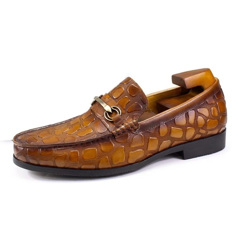 Loafers Herre Eksotisk Krokodilleskinn Stilig Slip On - Brun