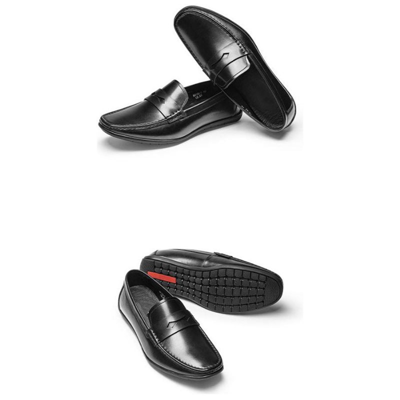 Loafers Herre Eksotiske Firkantede Skinn-slip-on - Sort