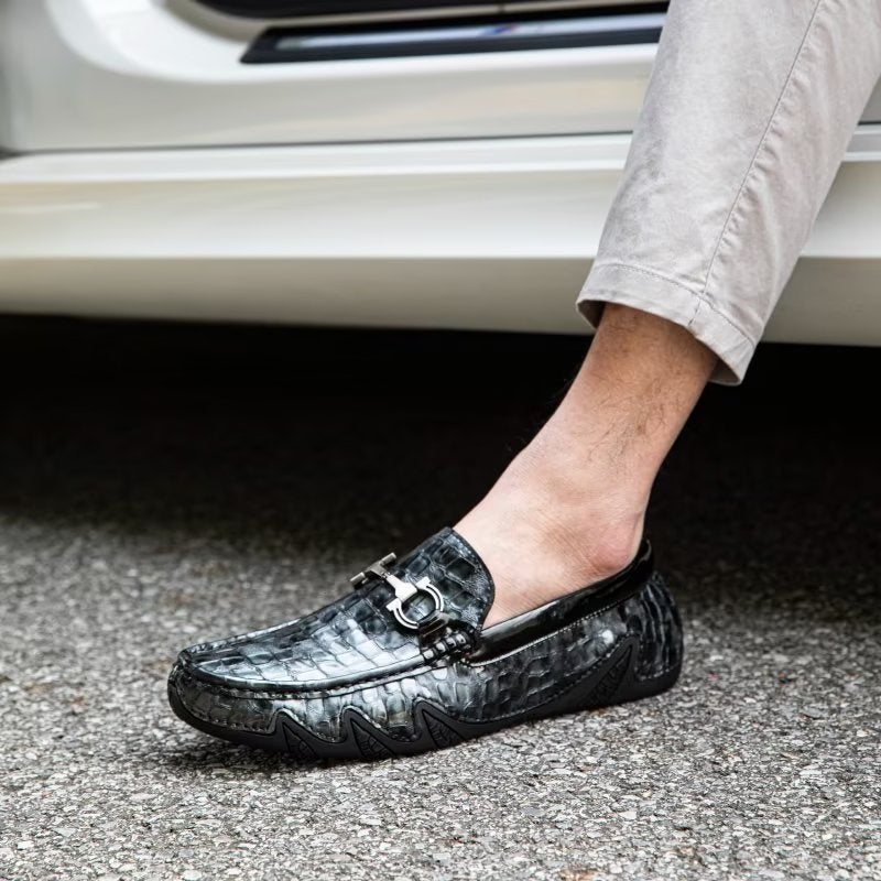 Loafers Herre Eksotiske Metalltå-slip-on-loafers - Svart