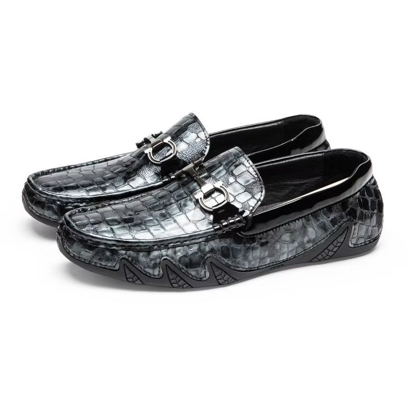 Loafers Herre Eksotiske Metalltå-slip-on-loafers - Svart