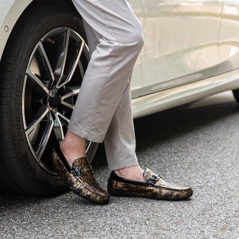 Loafers Herre Eksotiske Metalltå-slip-on-loafers - Gull