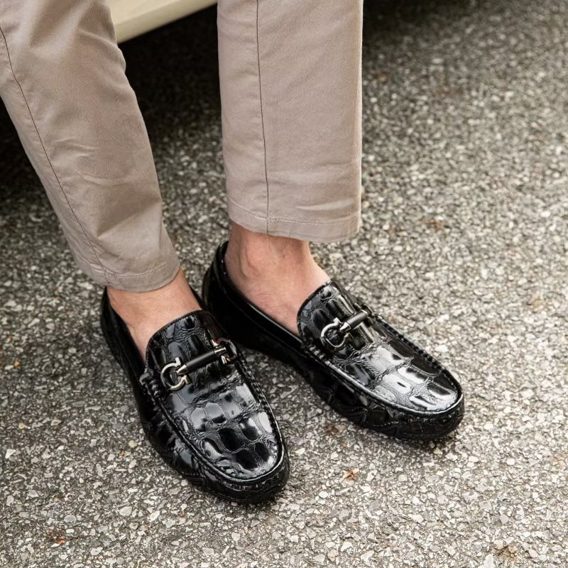 Loafers Herre Eksotiske Metalltå-slip-on-loafers - Svart