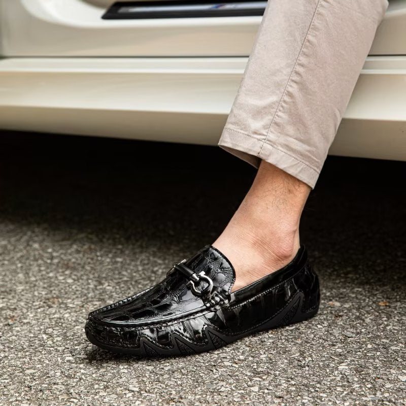 Loafers Herre Eksotiske Metalltå-slip-on-loafers - Svart