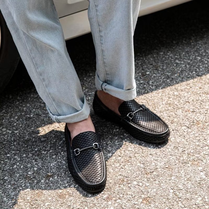 Loafers Herre Eksotiske Metalltå-slip-on-loafers - Svart