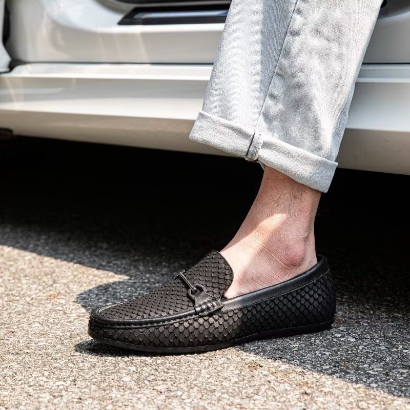 Loafers Herre Eksotiske Metalltå-slip-on-loafers - Svart