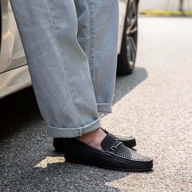 Loafers Herre Eksotiske Metalltå-slip-on-loafers - Svart