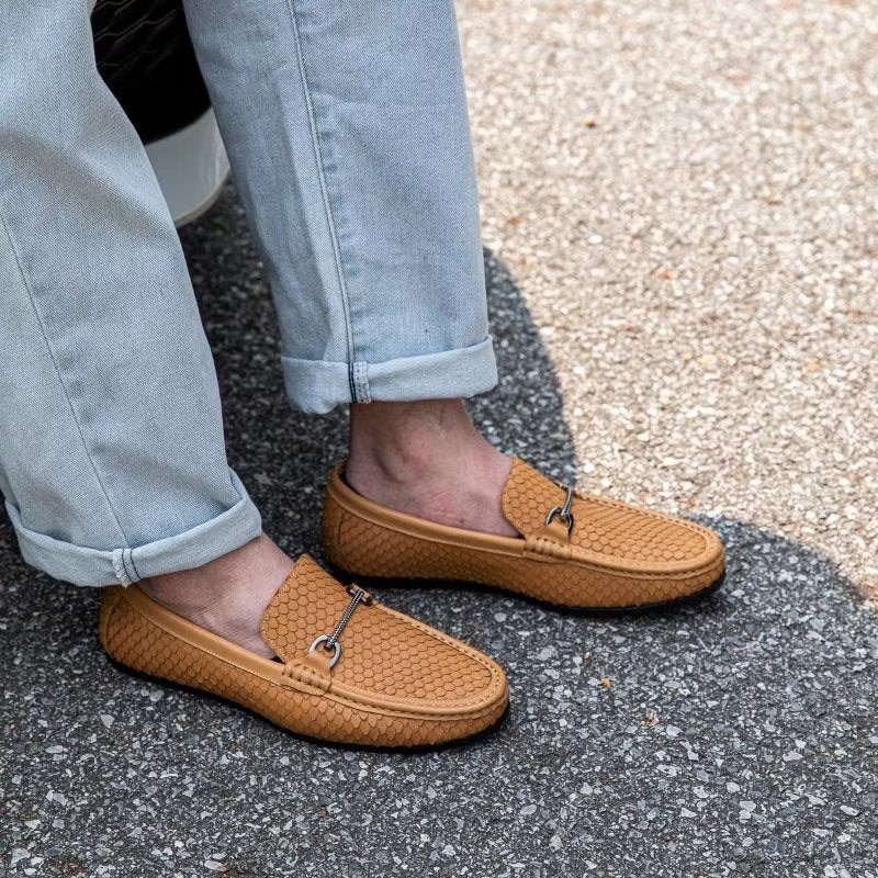 Loafers Herre Eksotiske Metalltå-slip-on-loafers - Brun