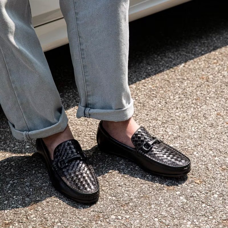 Loafers Herre Eksotiske Metalltå-slip-on-loafers - Svart