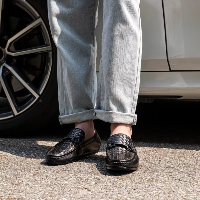 Loafers Herre Eksotiske Metalltå-slip-on-loafers - Svart