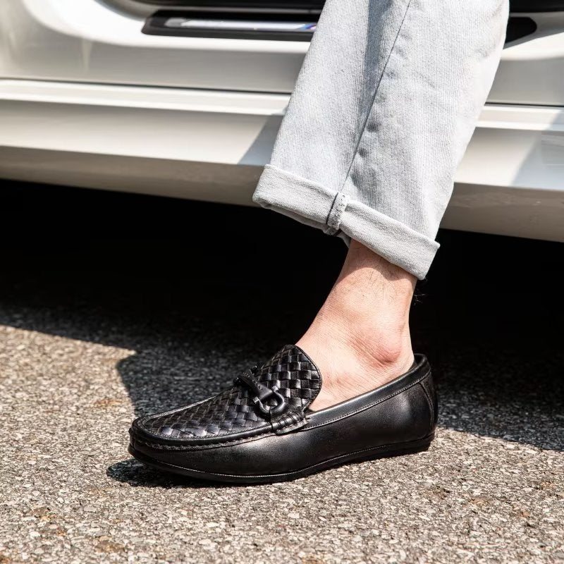 Loafers Herre Eksotiske Metalltå-slip-on-loafers - Svart