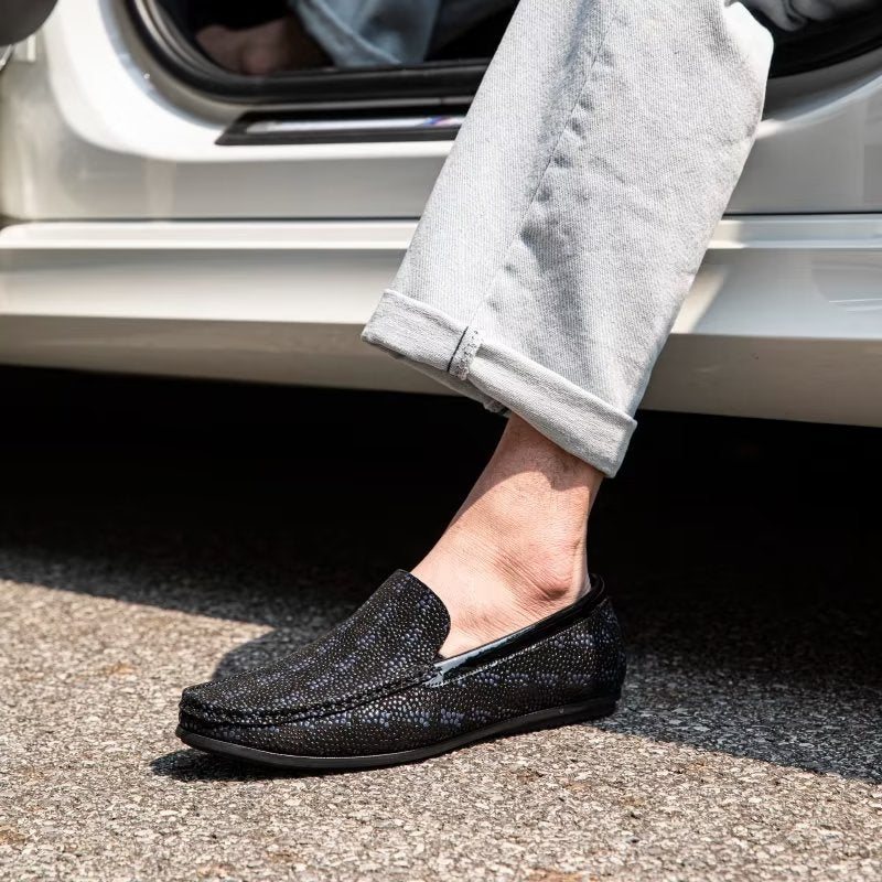 Loafers Herre Eksotiske Metalltå-slip-on-loafers - Svart