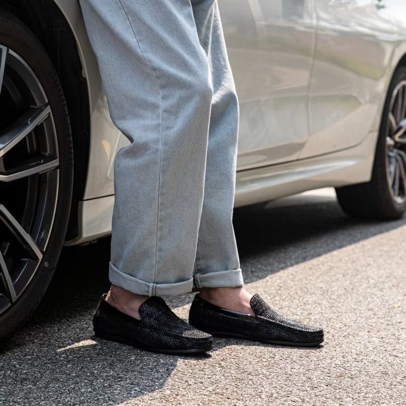 Loafers Herre Eksotiske Metalltå-slip-on-loafers - Svart