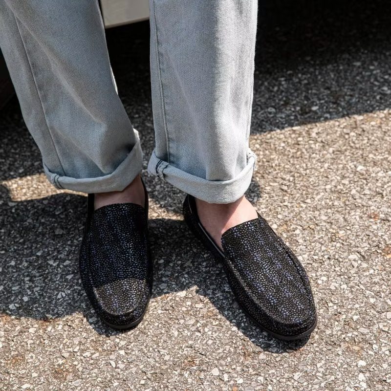 Loafers Herre Eksotiske Metalltå-slip-on-loafers - Svart