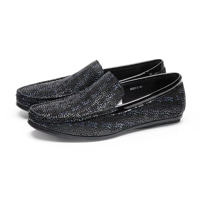 Loafers Herre Eksotiske Metalltå-slip-on-loafers - Svart