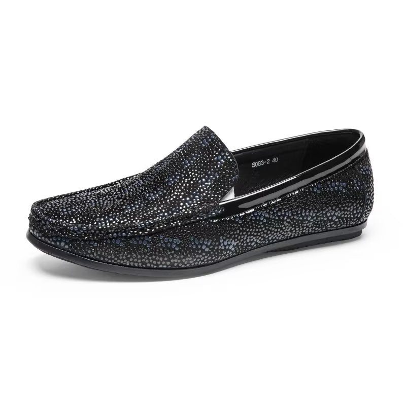 Loafers Herre Eksotiske Metalltå-slip-on-loafers - Svart