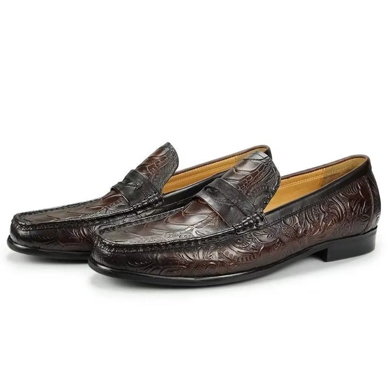 Loafers Herre Eksotiske Metalltå-slip-on-loafers - Kaffe