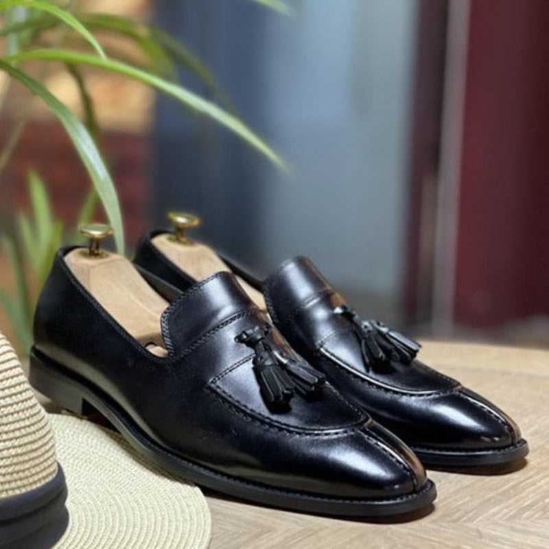 Loafers Herre Eksotiske Oxford-kjole I Skinn - Sort