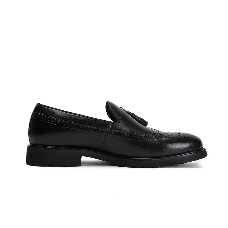 Loafers Herre Eksotiske Slip-on Brogue-sko - Svart