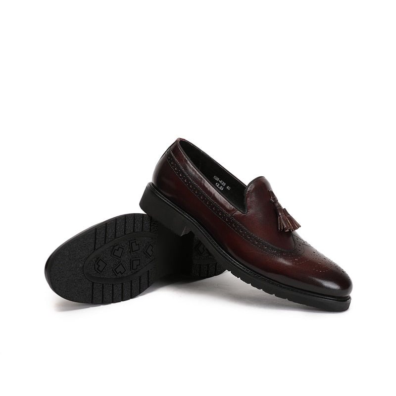 Loafers Herre Eksotiske Slip-on Brogue-sko - Kaffe