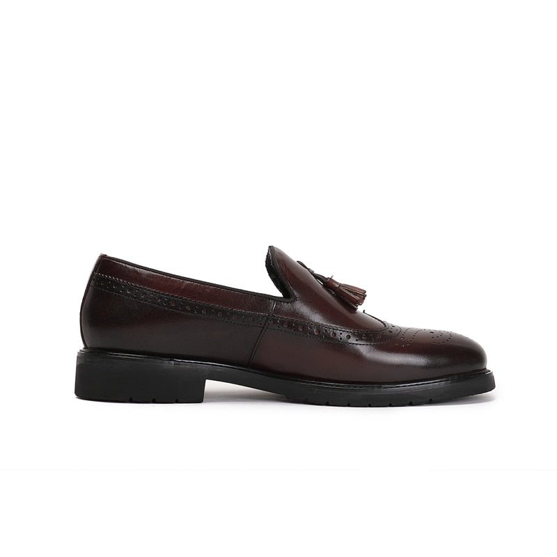 Loafers Herre Eksotiske Slip-on Brogue-sko - Kaffe