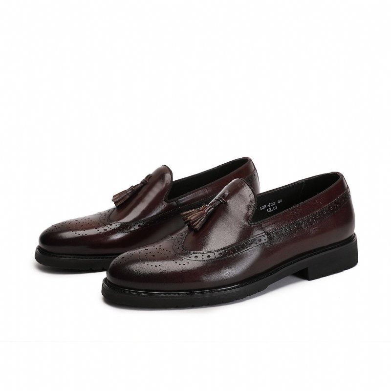 Loafers Herre Eksotiske Slip-on Brogue-sko - Kaffe