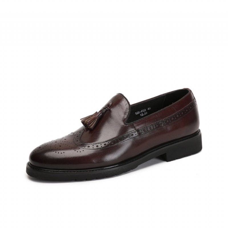 Loafers Herre Eksotiske Slip-on Brogue-sko - Kaffe