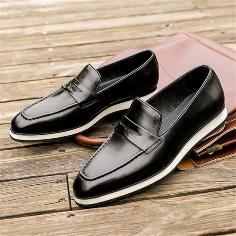 Loafers Herre Eksotiske Spisse Brogues - Sort