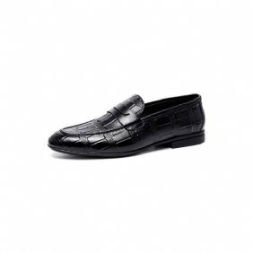 Loafers Herre Ekte Skinn Preget Slip-on Eleganse