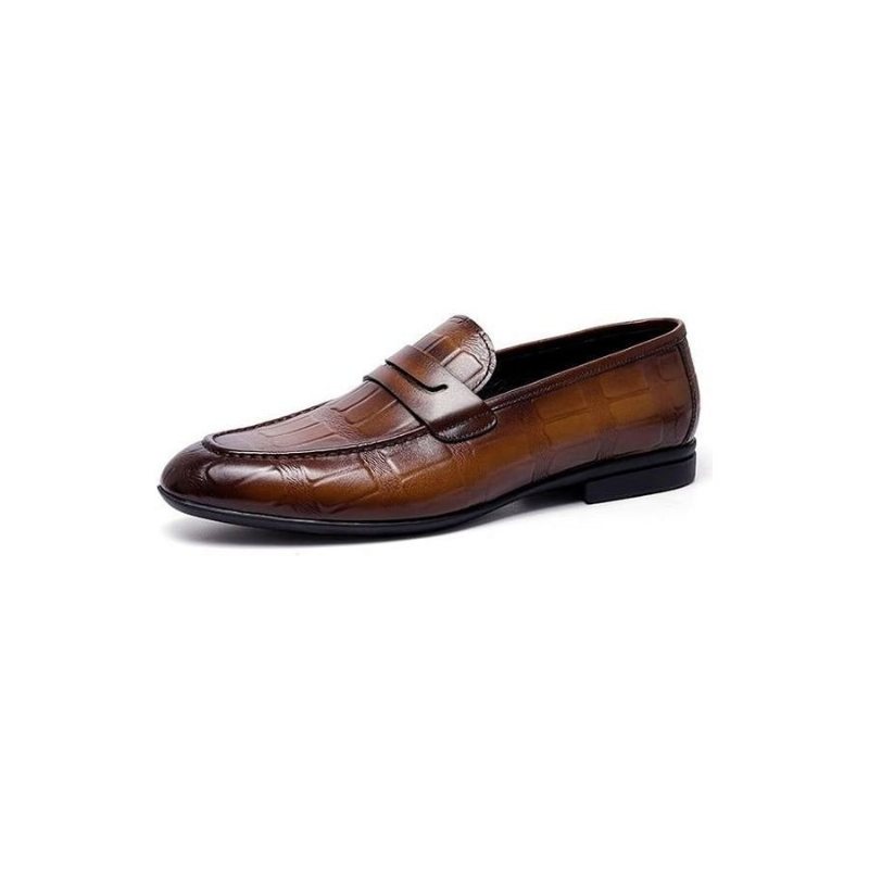 Loafers Herre Ekte Skinn Preget Slip-on Eleganse - Kaffe