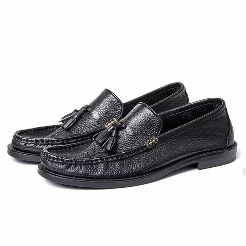 Loafers Herre Elegante Pregede Slip-on Tassel - Svart