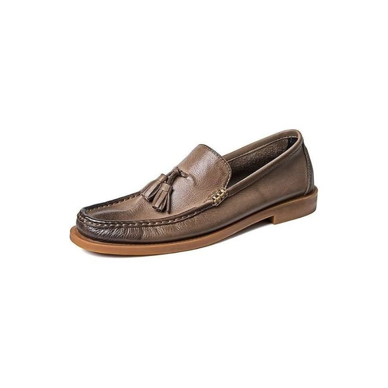 Loafers Herre Elegante Pregede Slip-on Tassel - Brun