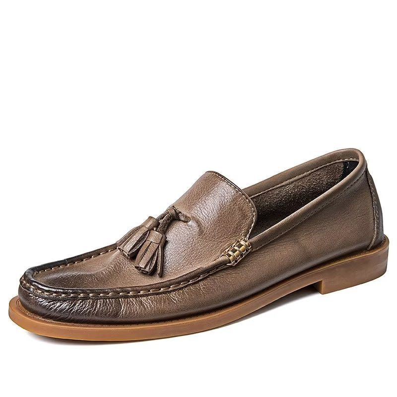 Loafers Herre Elegante Pregede Slip-on Tassel - Brun