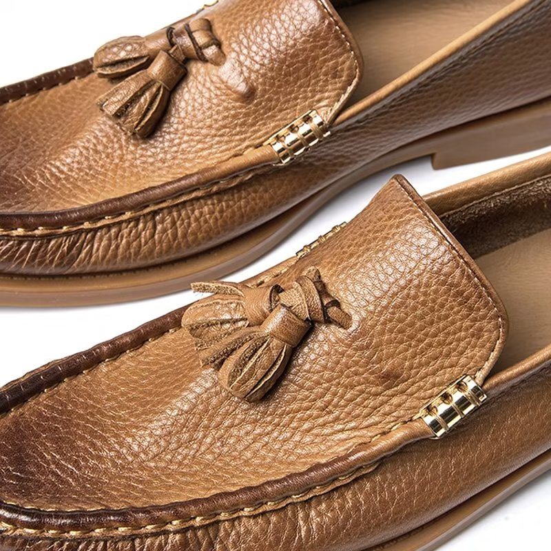 Loafers Herre Elegante Pregede Slip-on Tassel - Brun