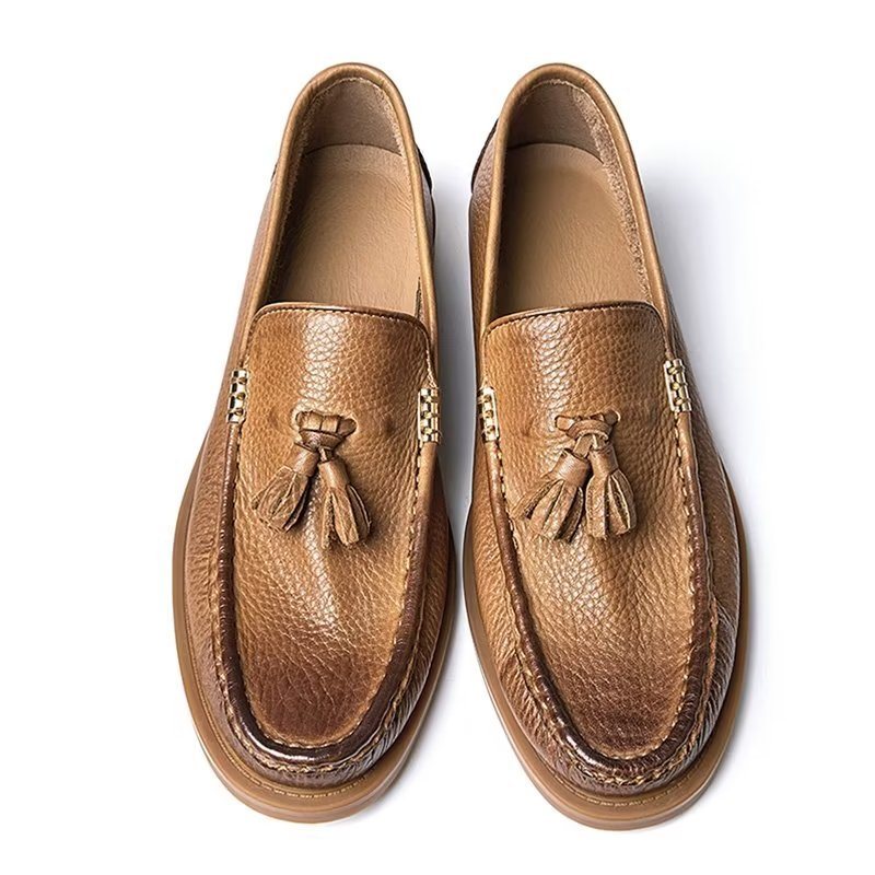 Loafers Herre Elegante Pregede Slip-on Tassel - Brun