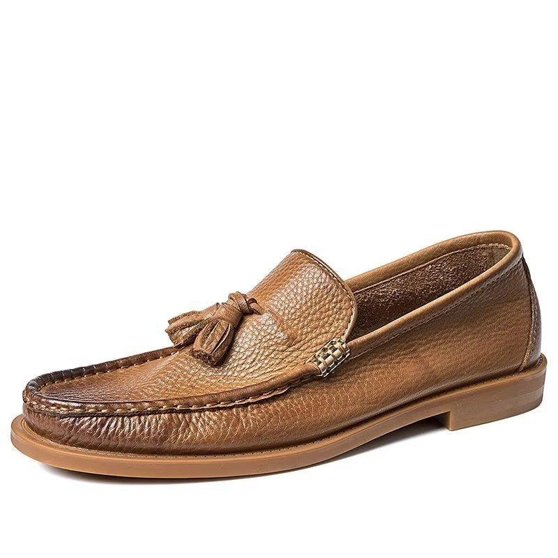 Loafers Herre Elegante Pregede Slip-on Tassel - Brun