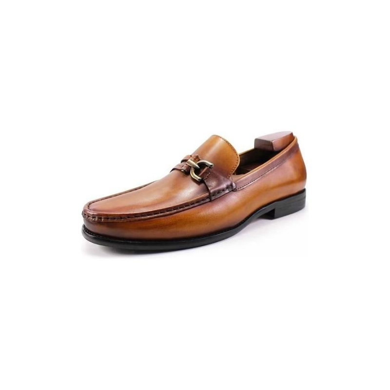 Loafers Herre Elegante Skinn Slip On Brogue-sko - Brun