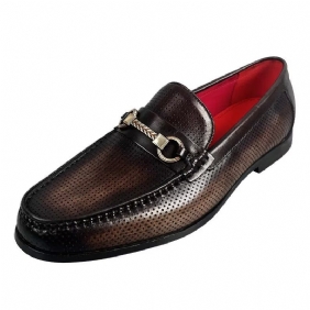 Loafers Herre Elegante Slip On I Ekte Skinn