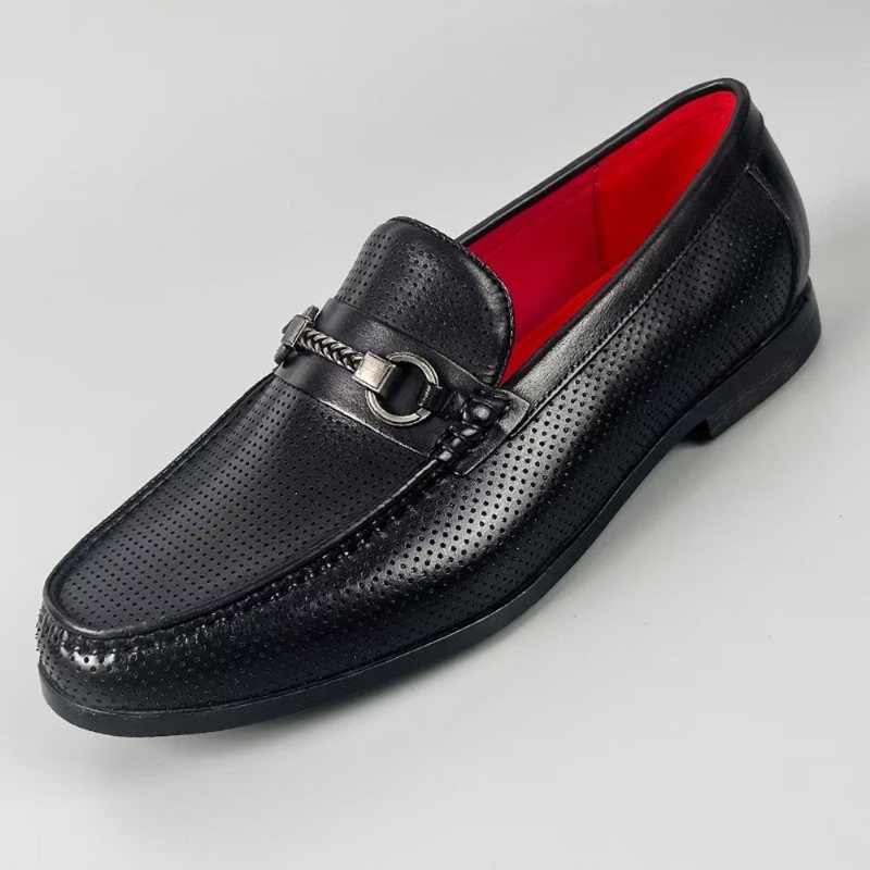 Loafers Herre Elegante Slip On I Ekte Skinn - Svart