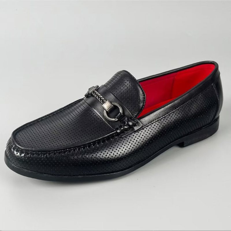 Loafers Herre Elegante Slip On I Ekte Skinn - Svart