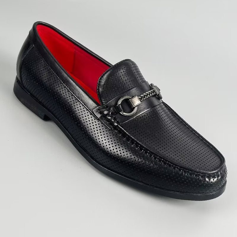 Loafers Herre Elegante Slip On I Ekte Skinn - Svart